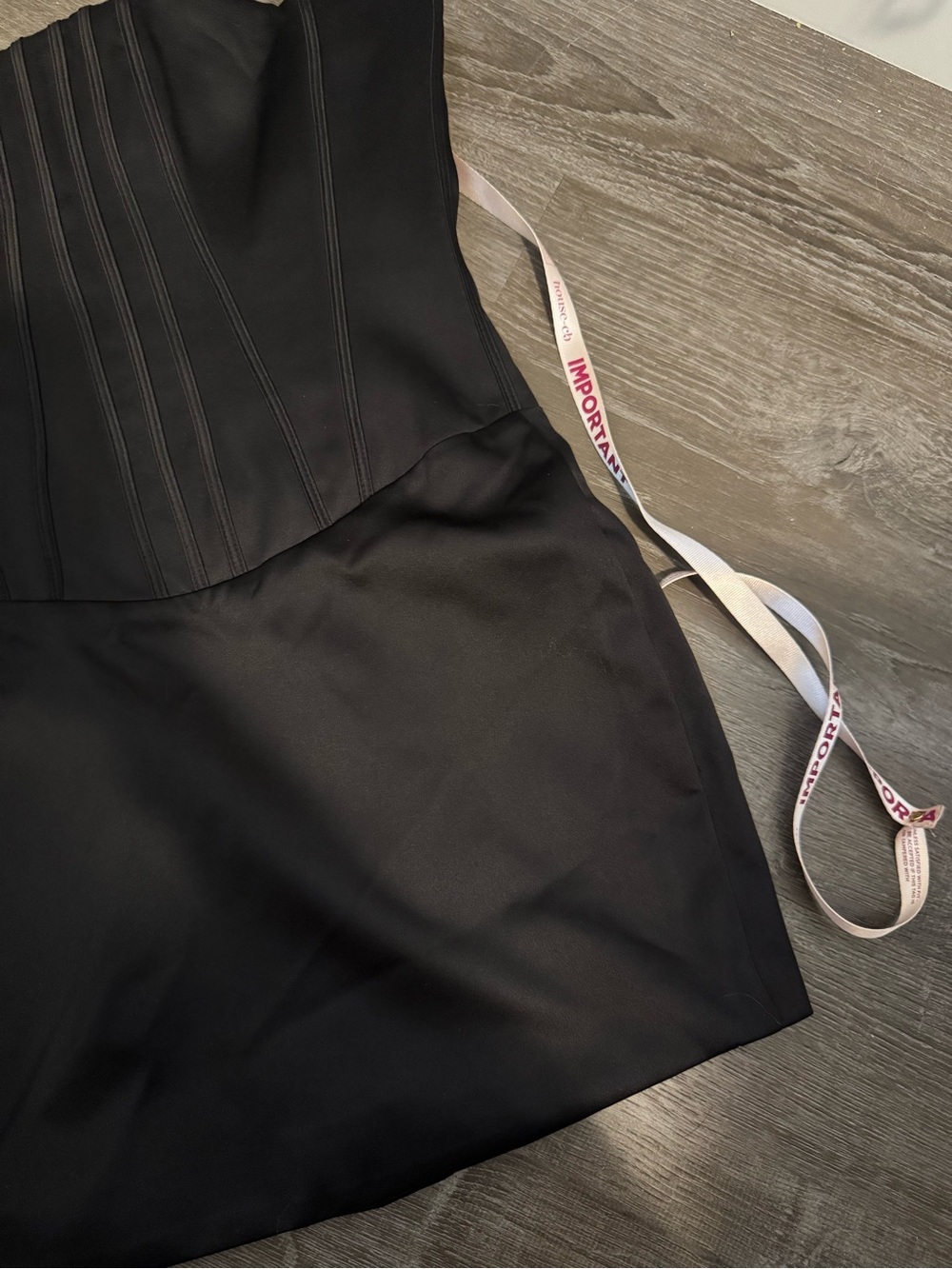 House of cb LAILA Black satin strapless mini Dress - Picture 3 of 5